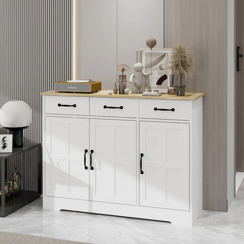 Farmhouse Sideboard with 3 Drawers and 3 Doors