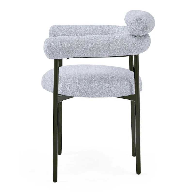 Naci Modern Fabric Arm Dining Chairs with Metal legs by Christopher Knight Home