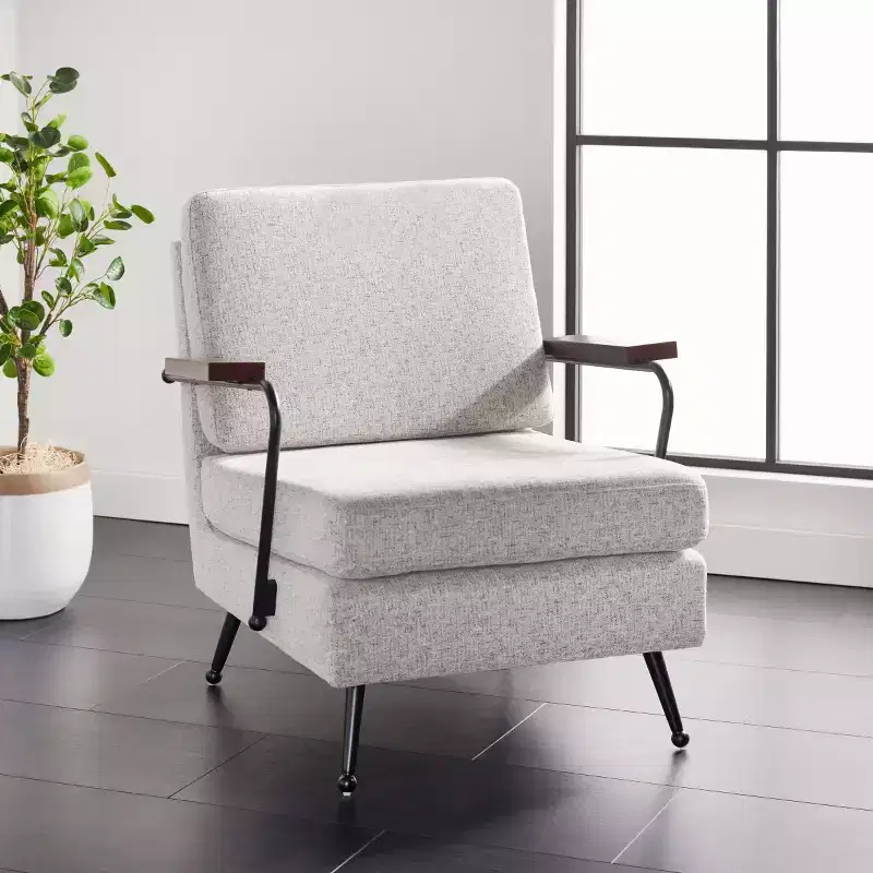 Lohan Arm Chair - ACH5201A - Light Grey/Gold - Safavieh