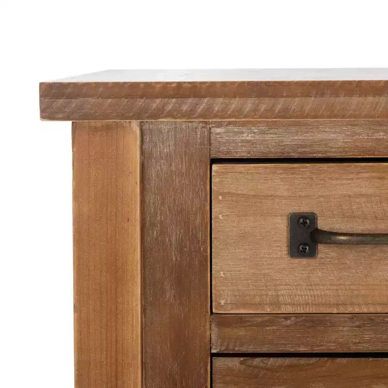 9-Drawer Apothecary Accent Table, Natural Oak
