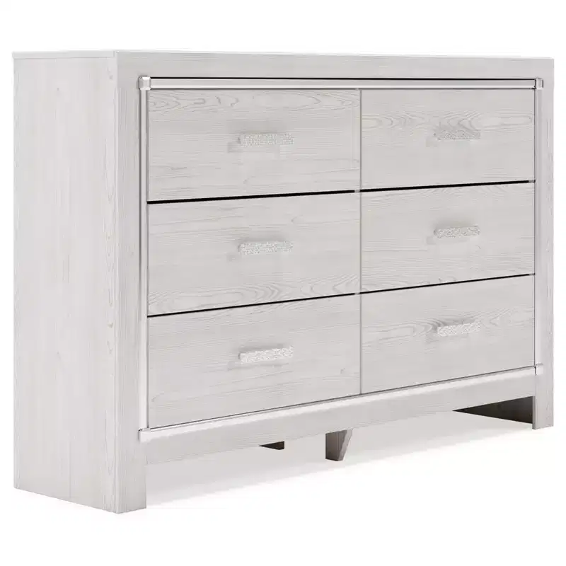 Altyra Dresser White - Signature Design by Ashley: 6-Drawer Storage, Laminated Finish, No Assembly Required