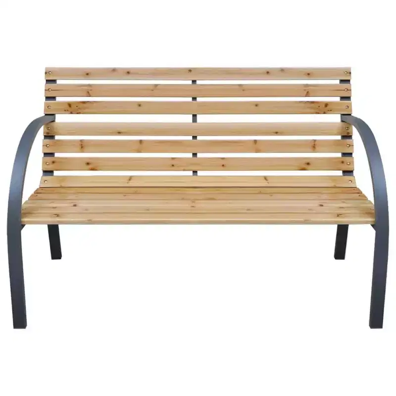 vidaXL Solid Wood Fir Patio Bench 44.1 - Industrial Style Outdoor Seating - Durable, Comfortable and Safe - Perfect for Garden/Patio/Lawn