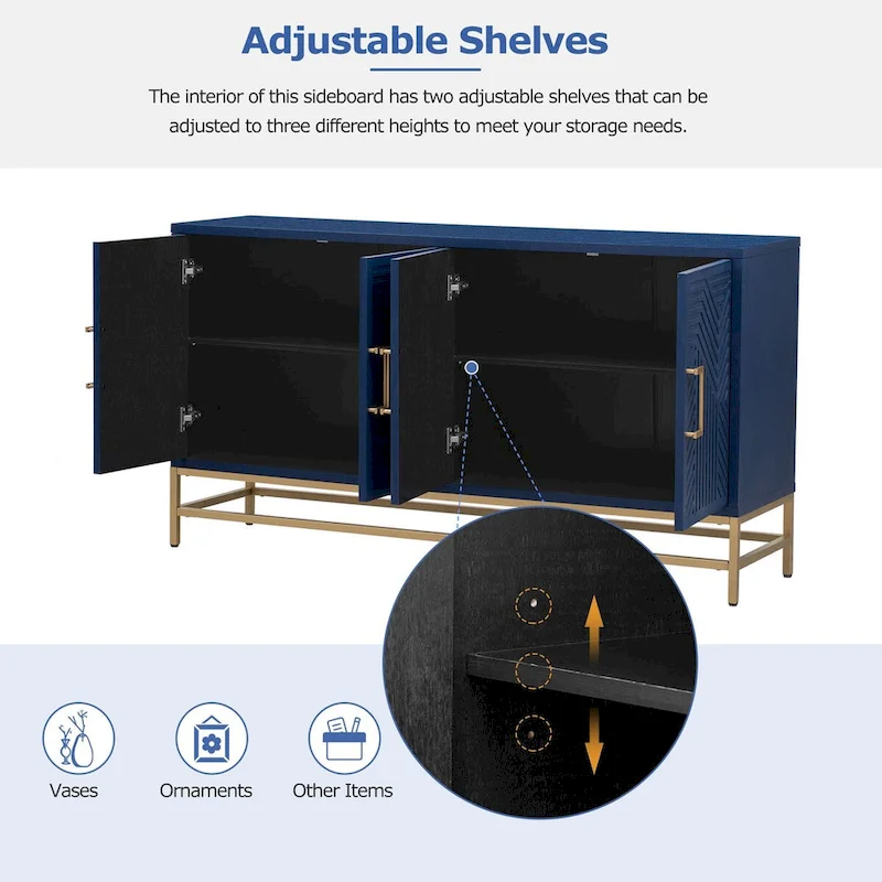 Retro Style Sideboard with Adjustable Shelves