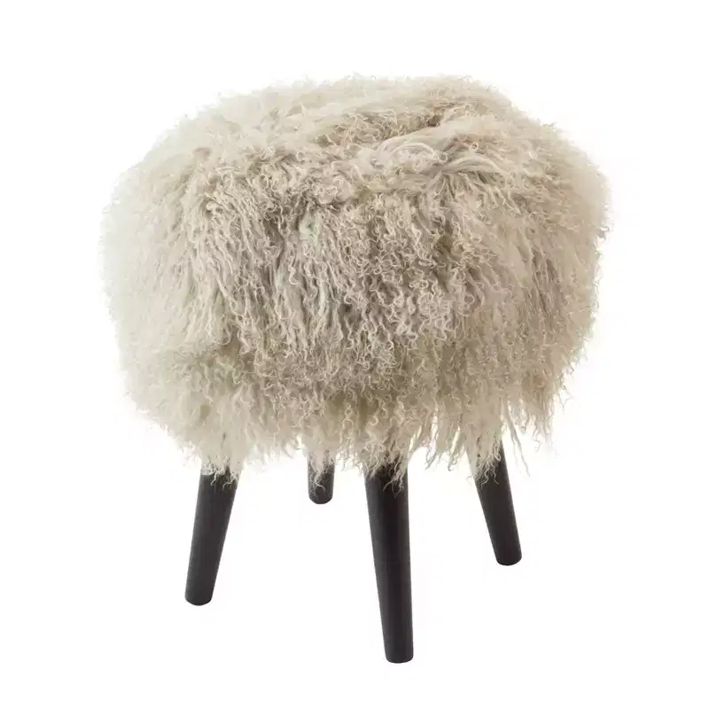 Saro Lifestyle Mongolian Lamb Fur Stool