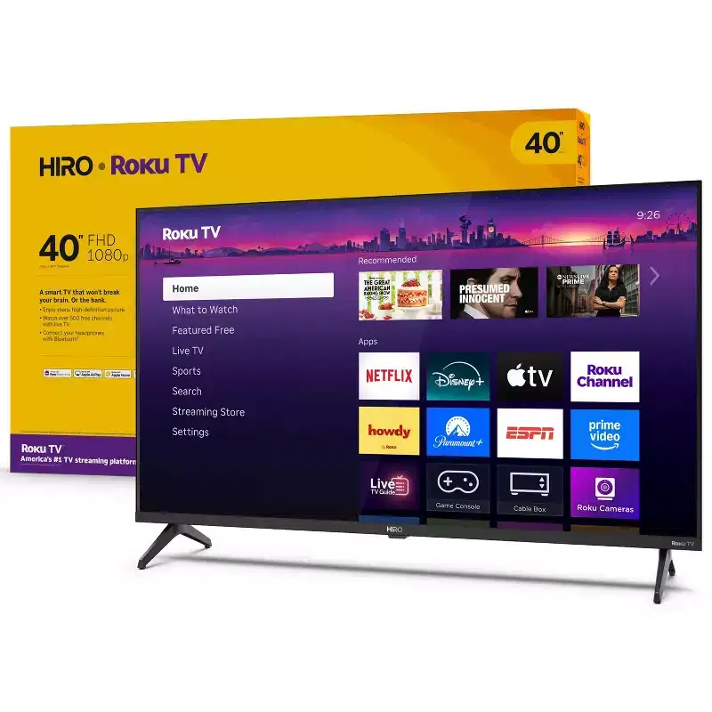 Hiro Roku TV 40 1080p Full HD Smart TV Flat Screen LED Television with Roku TV and Dolby Audio for Streaming