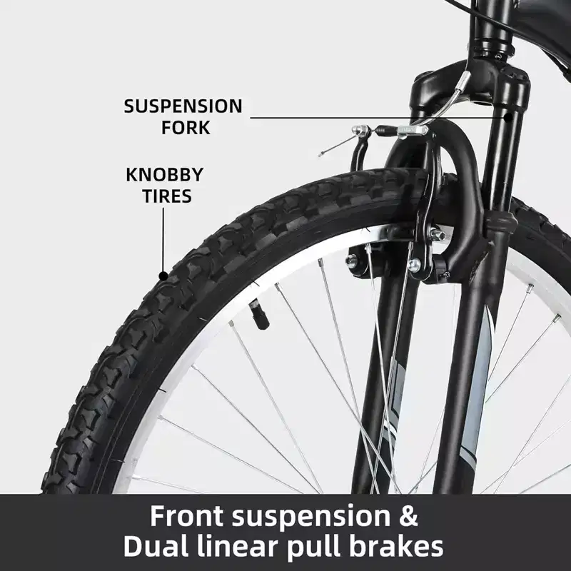hykolity Mountain Bike 26 inch MTB Bicycle 18 Speed Cycling for Adult Men Women Outdoor Trail Off-Road Sport Bikes Black Dual Full Suspension