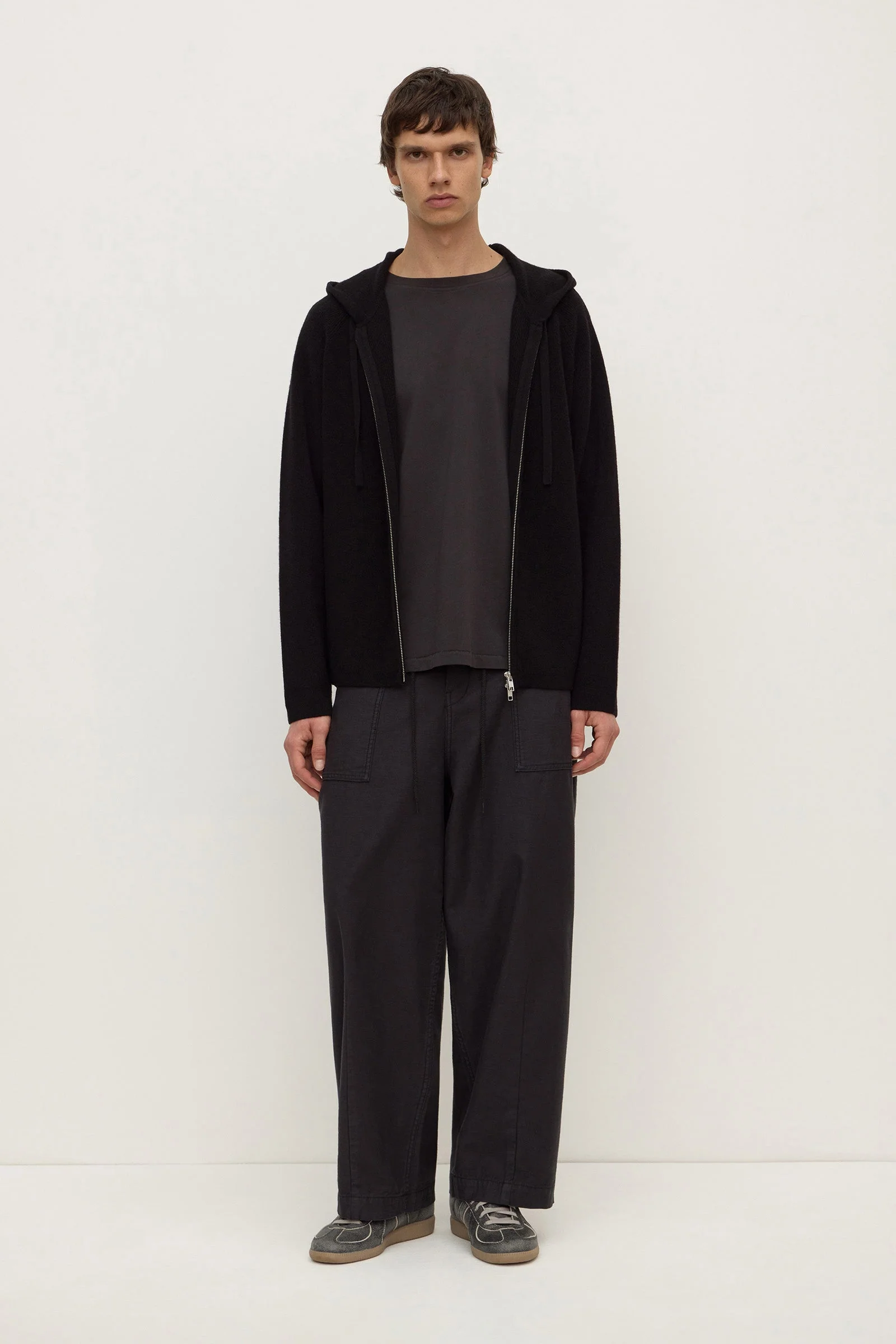 Merino Cashmere Knit Zip Hoodie