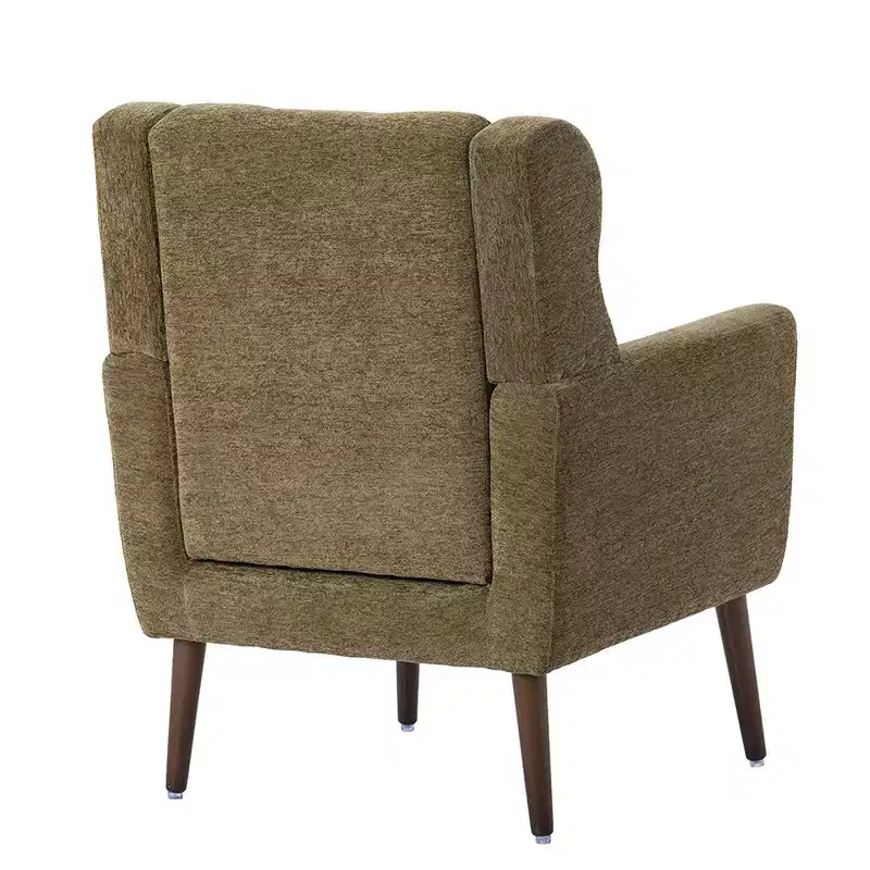 37.6 Tall Modern Accent Chair, Upholstered Foam Filled Reading Chairs With Cushion And High Backrest, Chenille Fabric Lounge Tufted Armchair