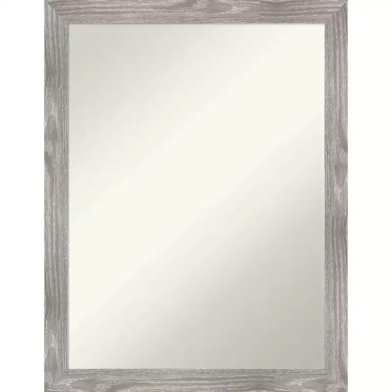 21 x 27 Non-Beveled Dove Square Bathroom Wall Mirror Gray Wash - Amanti Art