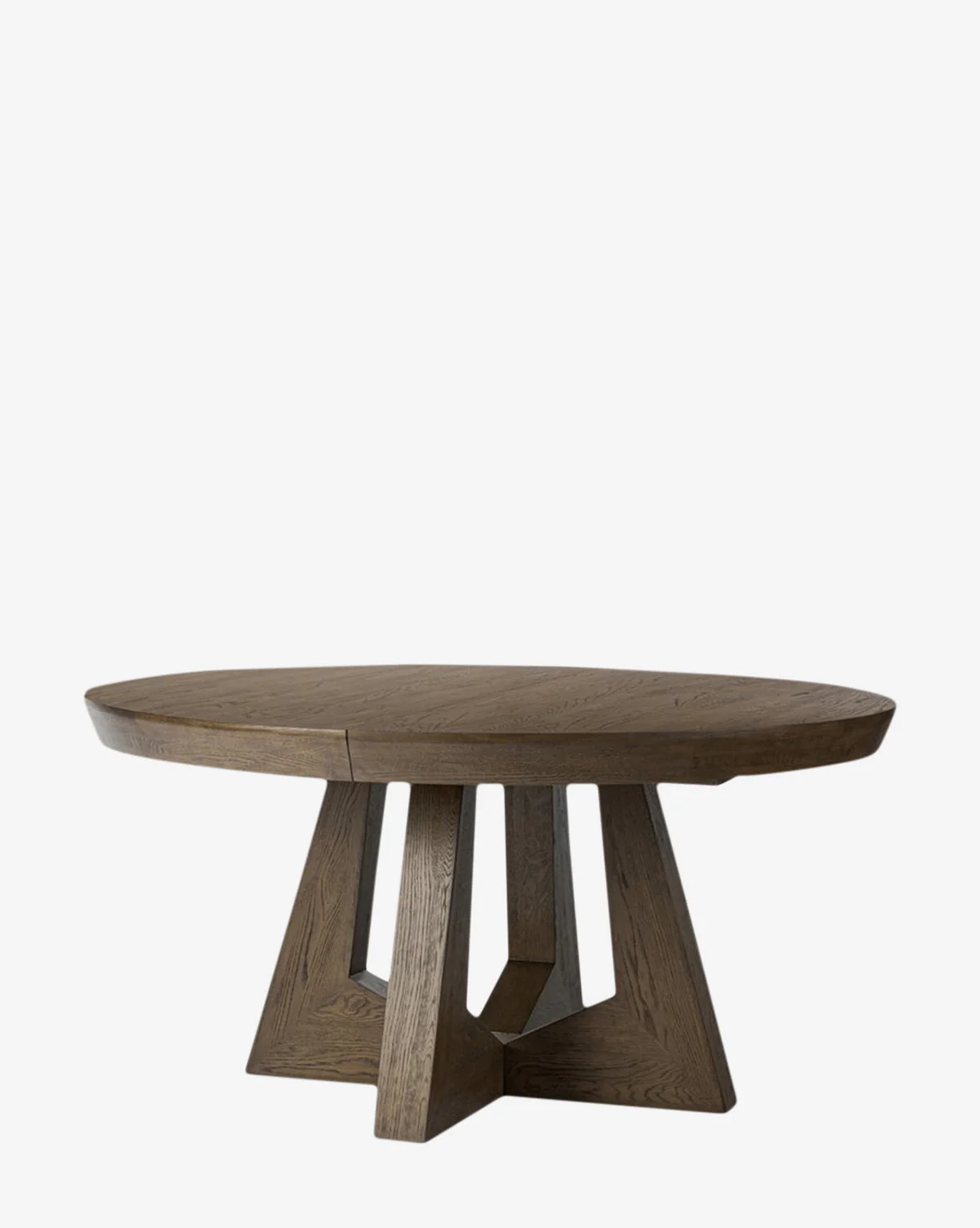 Modern Oak Dining Table with Dark Finish & Woodgrain Details for Dining Room
