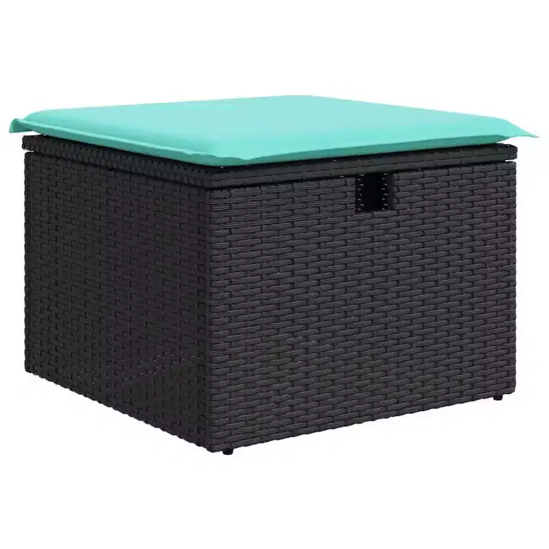 vidaXL Garden Sofa Set with Cushion 4 pcs Black Poly rattan