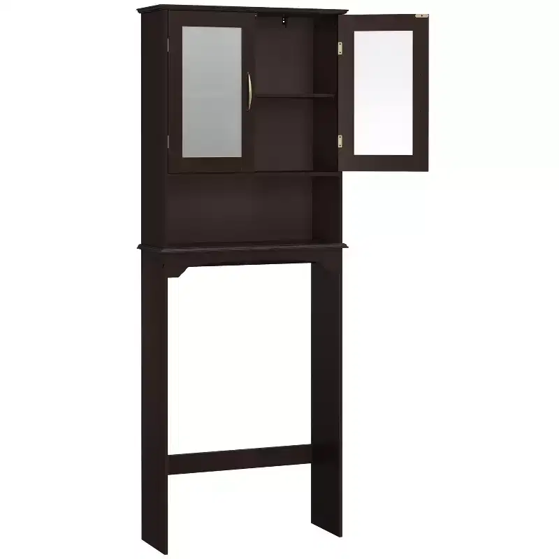 Free-Standing Over-the-Toilet Storage Cabinet with Shelf for Bathroom