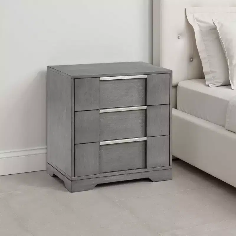 Royal Hampton Nightstand with 3 Drawers, Dovetail Built Solid Wood