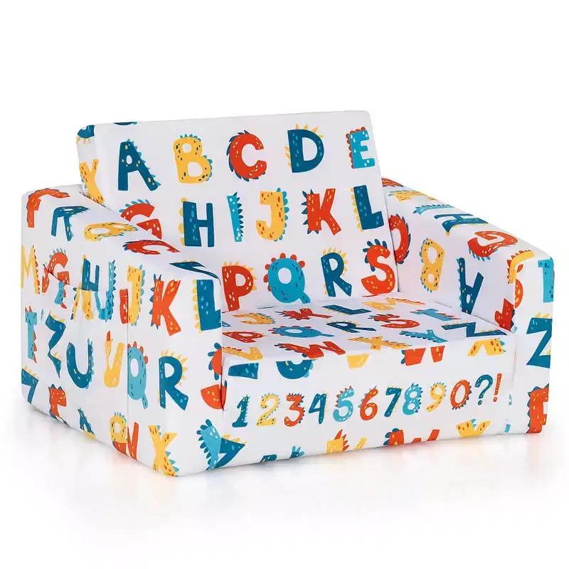 Costway 2 in 1 Kids Convertible Sofa Children Flip-out Chair Lounger Couch Sleeper
