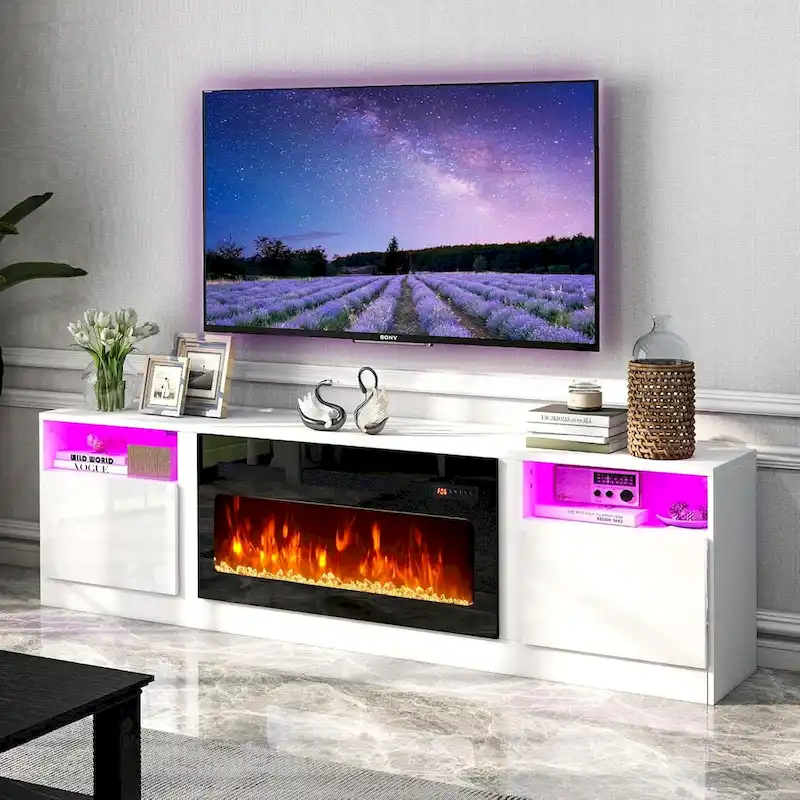 79 Fireplace TV Stand with 36 Electric Fireplace