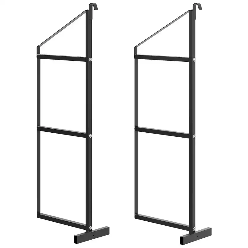 Black Metal 3-Tier Shelving Brackets, 2-Pack – Fits 22