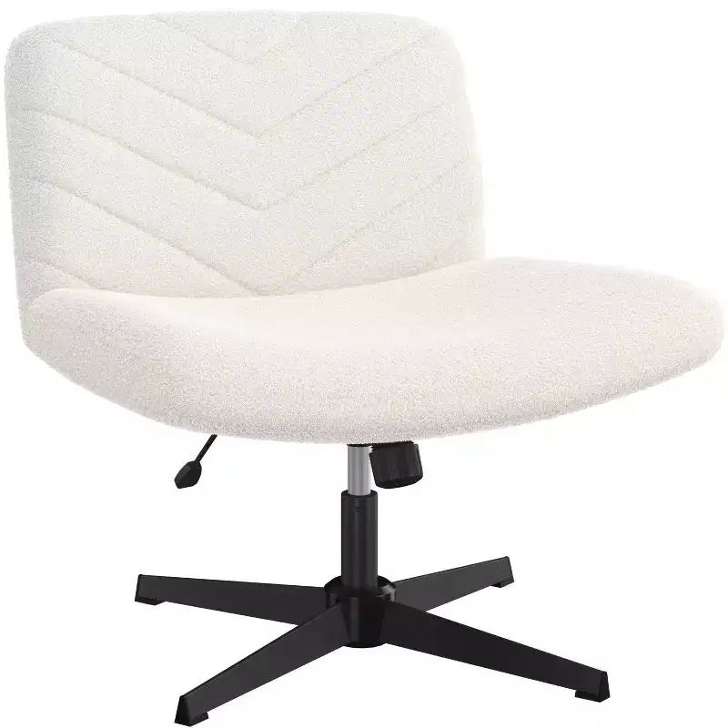 Fabric Swivel Desk Chair, Armless Office Chair for Home Office