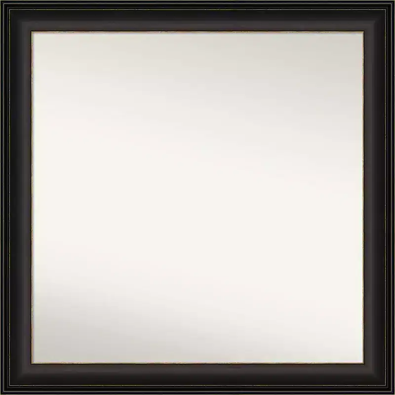 31 x 31 Non-Beveled Trio Oil Rubbed Bronze Bathroom Wall Mirror - Amanti Art: Modern Square Vanity, Polystyrene Frame