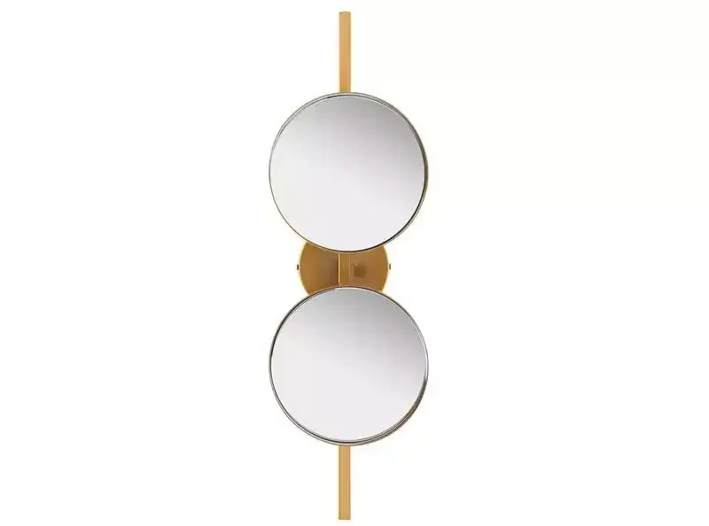 7.25 x 25 in. Gold Back-Lit Wall Mirror, Iron and MDF Frame