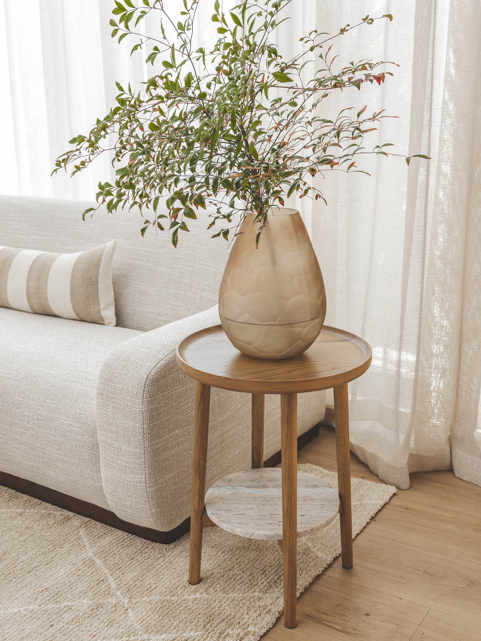 Modern Solid Oak Coffee Table for Living Room