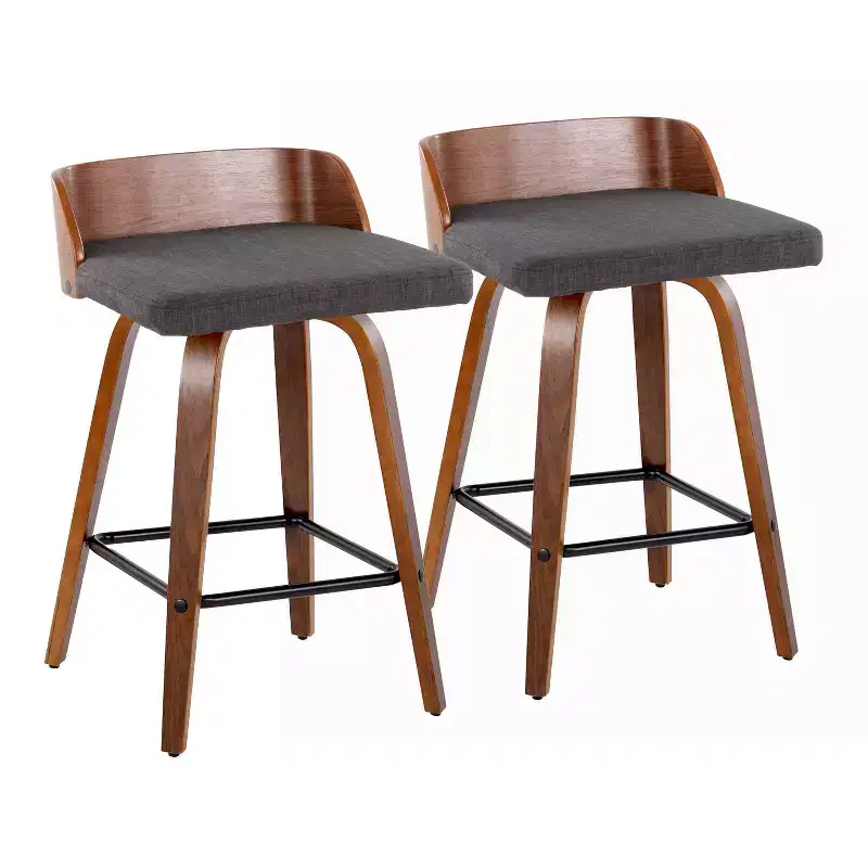 LumiSource Set of 2 26 Maya Swivel Counter Height Barstools
