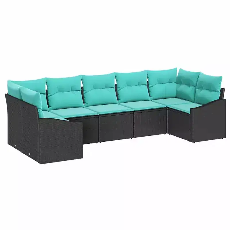 vidaXL Garden Sofa Set 7 pcs Brown Poly rattan