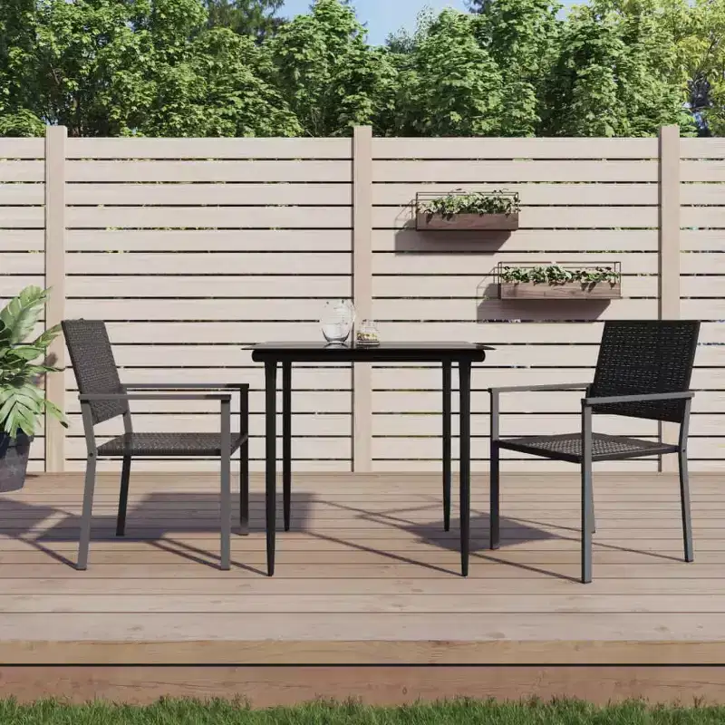 vidaXL Garden Chair Set of 6 PE rattan, powder-coated steel Medium