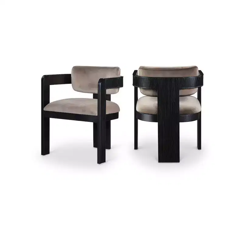 Velvet Dining Chair, Black Legs, Set of 2