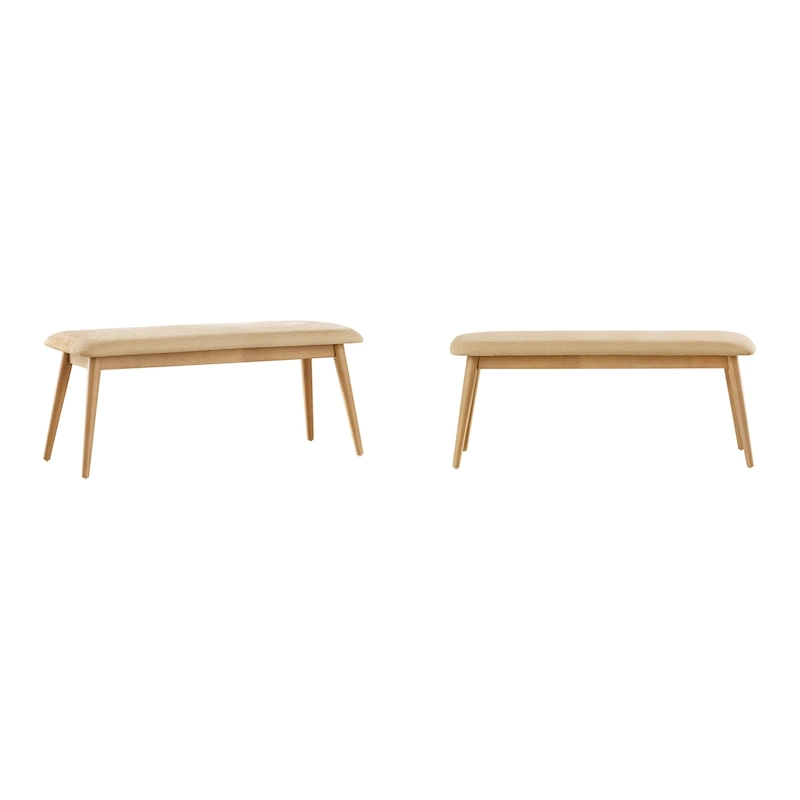 Ribe Mid-Century Modern Tapered Upholstered Dining Bench