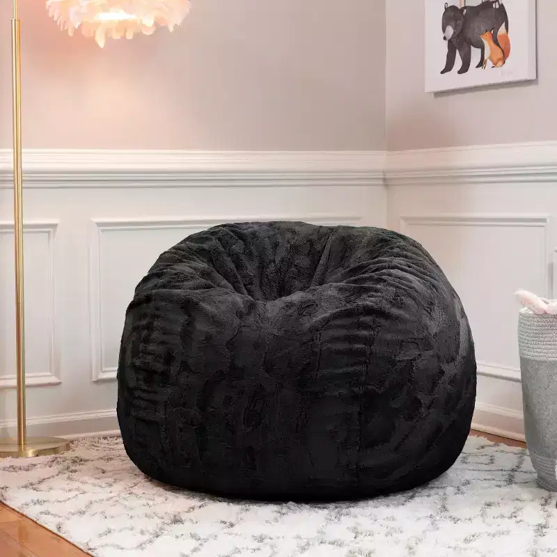 3 Foot Bean Bag Chair - Faux Fur - Fun Colors