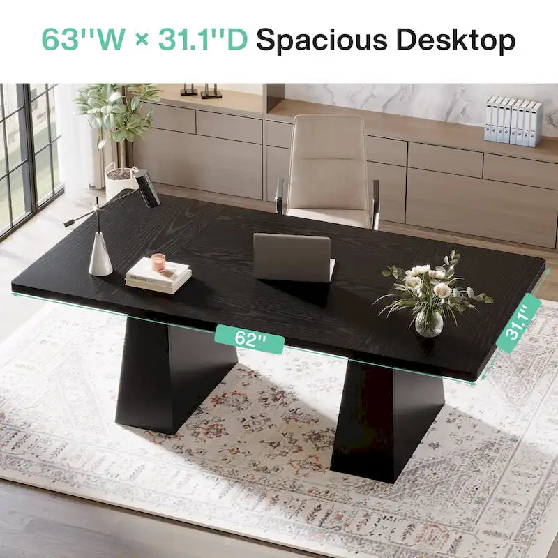 63 Inches Modern Executive Office Desk Large Computer Conference Table