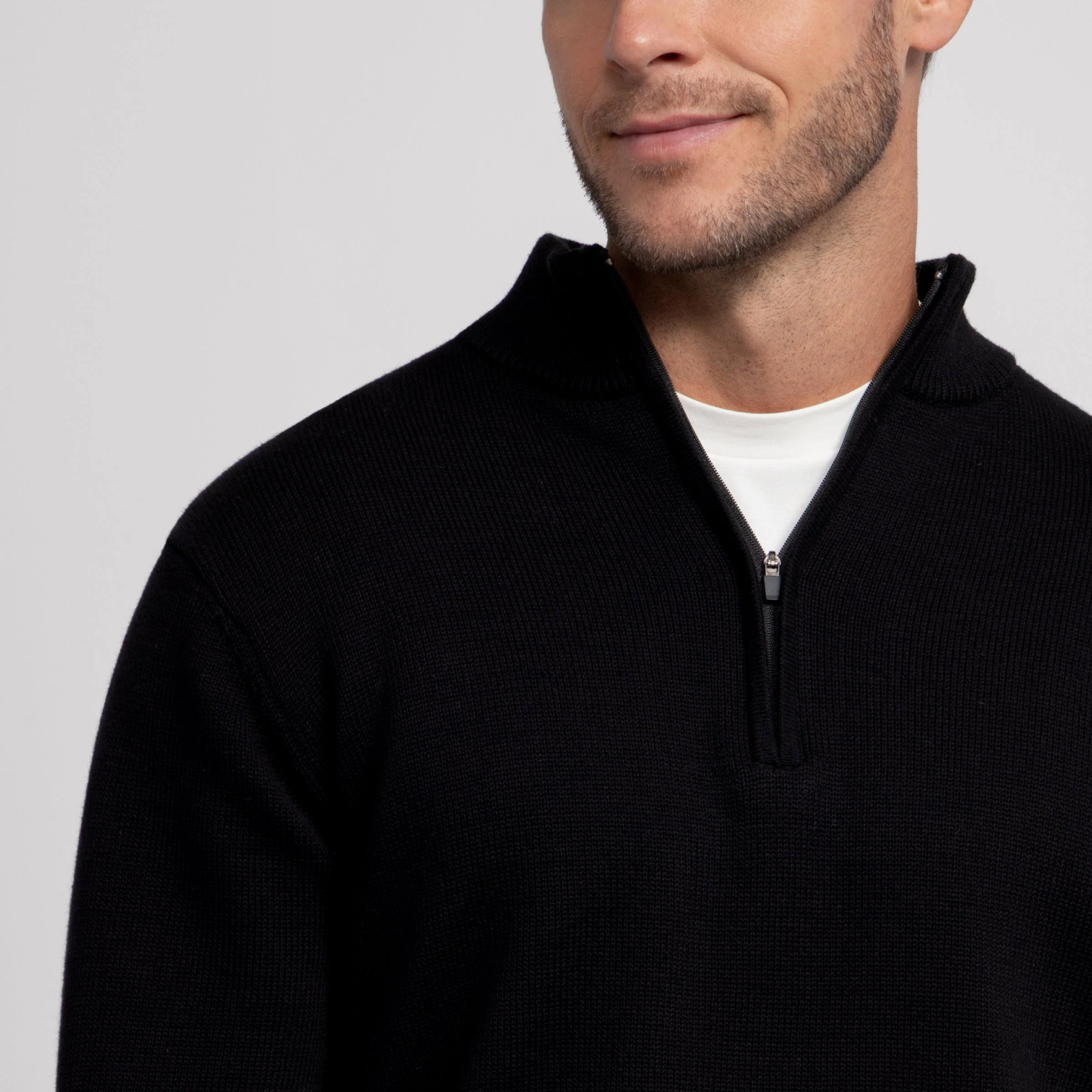 Quarter-Zip Sweater - True Black