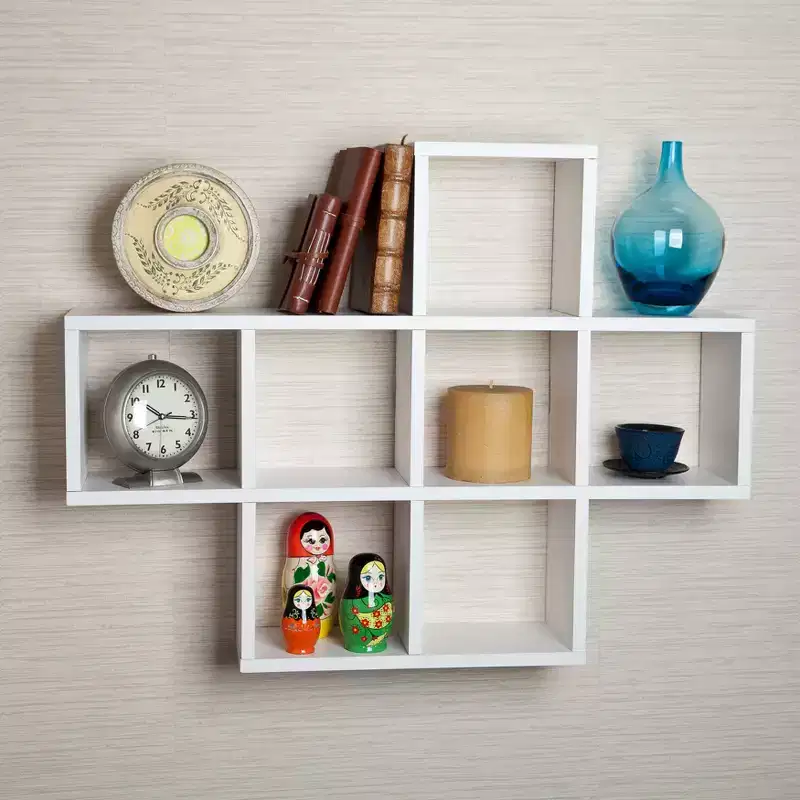 Danya B Cubby Laminated Veneer Shelving Unit White