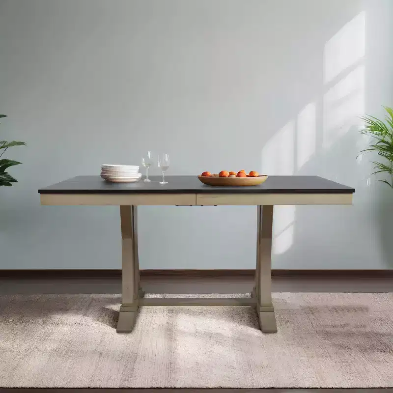 Home Design 59" Talon Dining Table Brown/Antique Gray