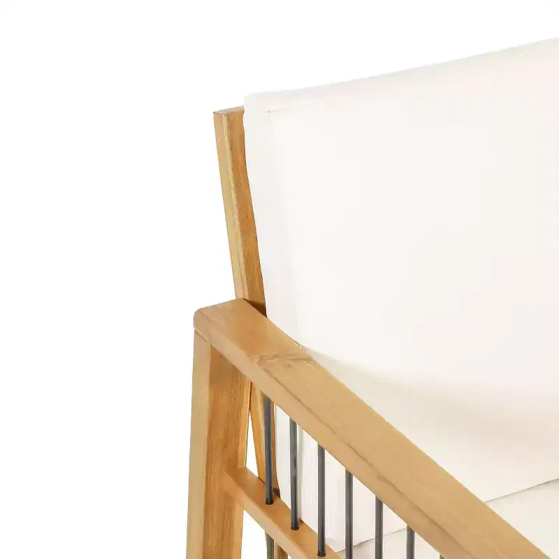2pk Elias Outdoor Acacia Wood Club Chairs with Cushions Teak/Beige - Christopher Knight Home: Weather-Resistant, UV Protection, Iron Frame