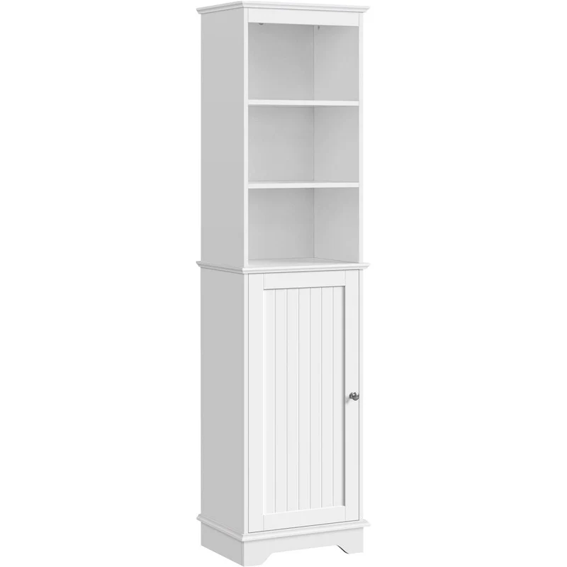 Wooden Bathroom Floor Cabinet with Doors and Shelves – Freestanding Storage Organizer
