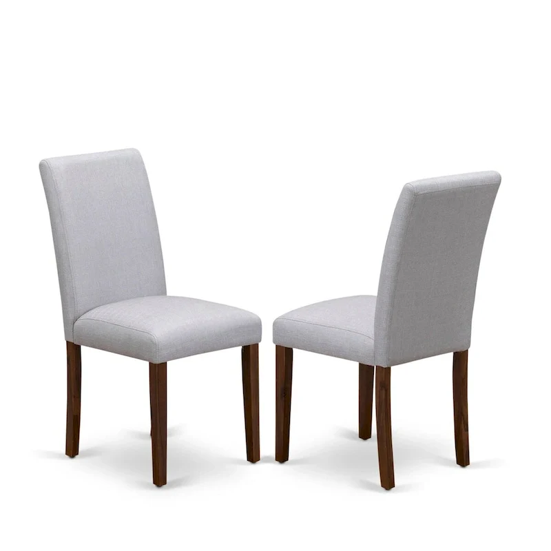 East West Furniture 5 Piece Dinette Set- a Round Dining Table and 4 Parson Dining Chairs, (Finish & Upholstered Option)
