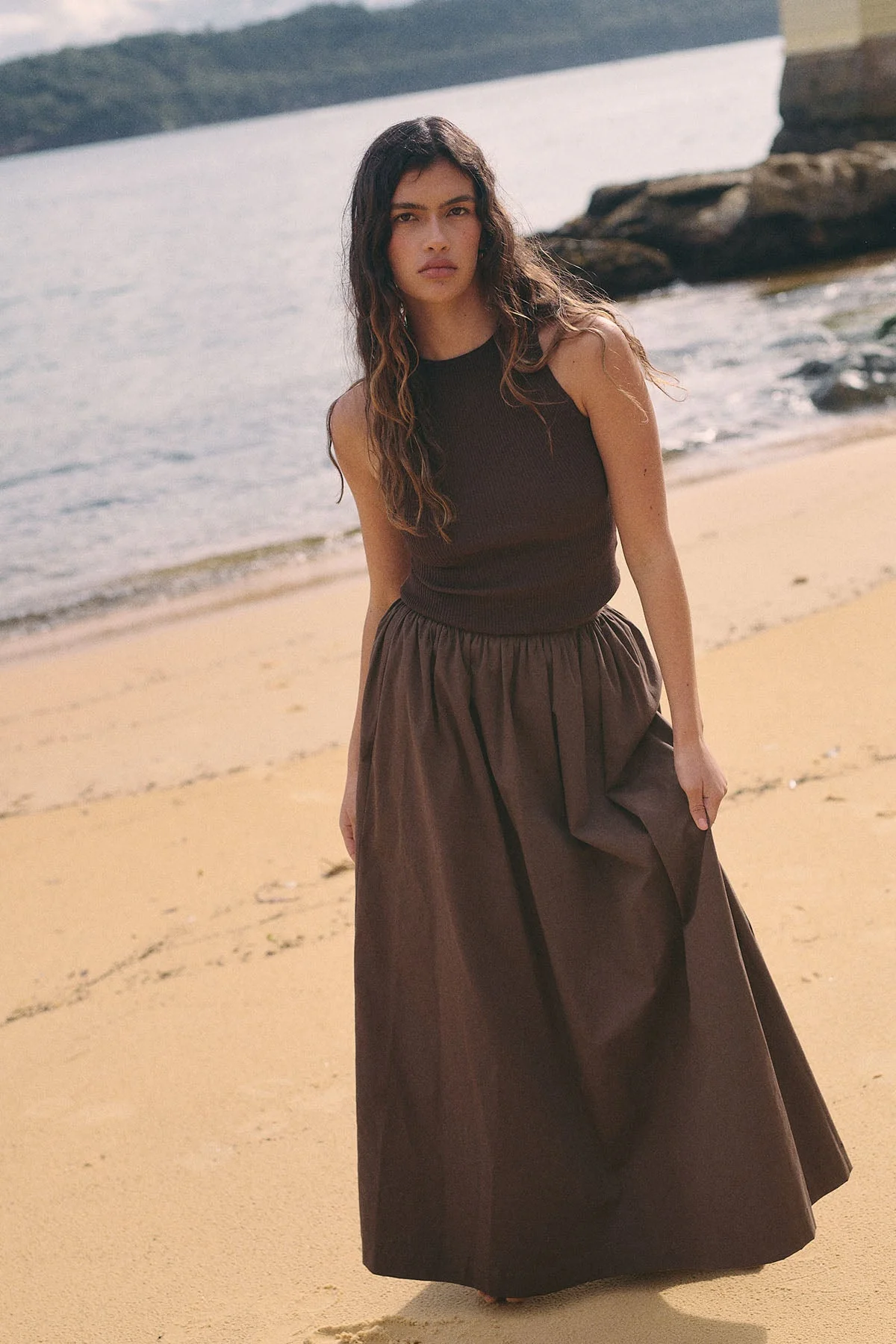 Tank Knit Top Chocolate