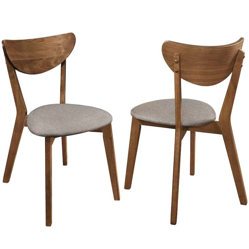 Retro Modern Style Natural Walnut Dining Chairs