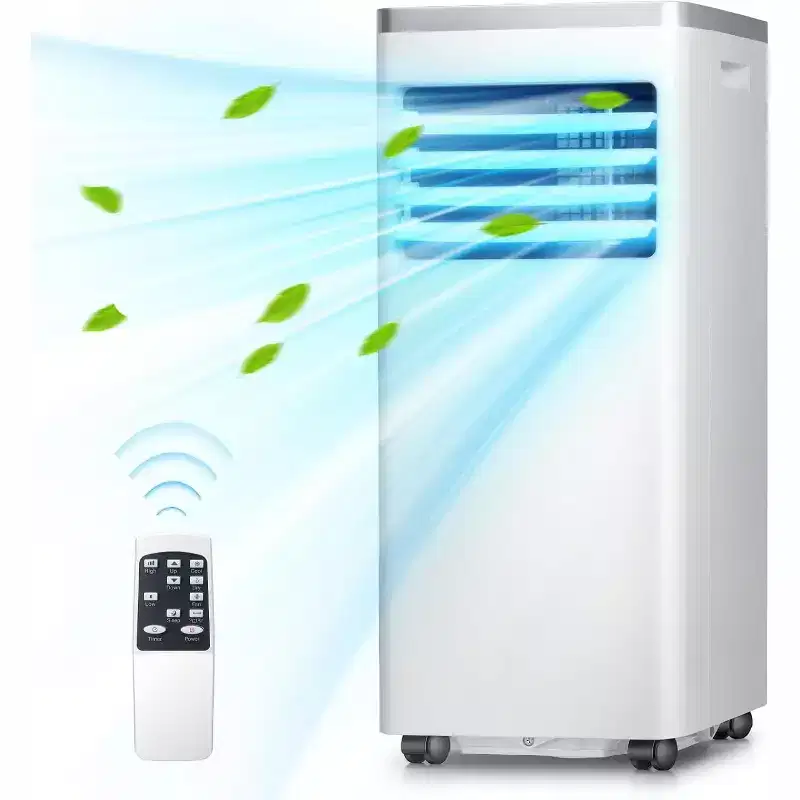 ZAFRO Remote Control&Window Kit, 3-in-1 AC Unit Built-in Dehumidifier,Fan Mode Portable Air Conditioner, white(8,000 BTU)