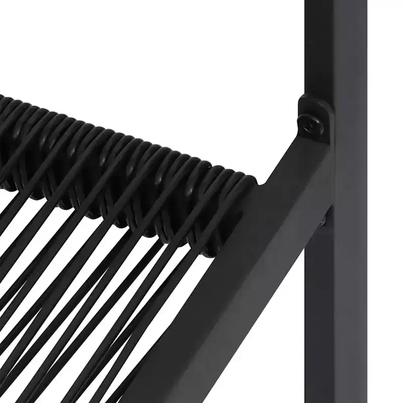 vidaXL Dining Set Black Powder-Coated Steel Large Durable Dining Set