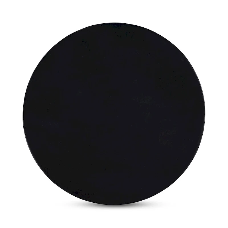 Black / Natural, Modern Round Pedestal Coffee Table for 1 – Solid Wood, 30W x 30D x 14H