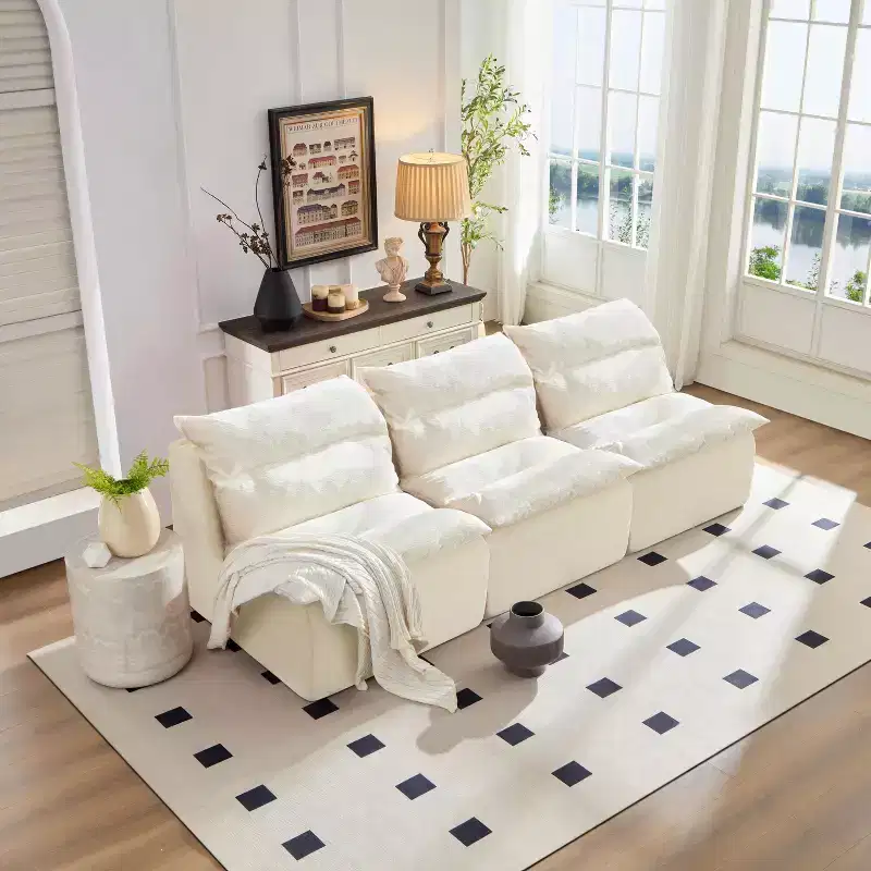 Armless Pure Foam Single Sofa Chair with Cushion