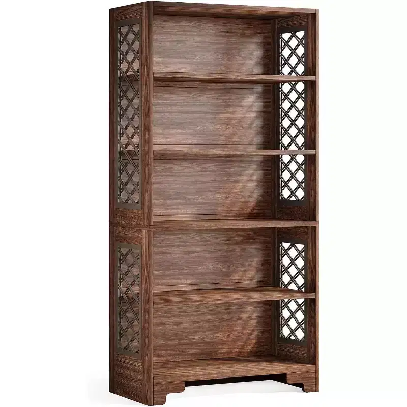 Lantine 6-Tier Bookcase, 70.8 Tall Vintage Bookshelf, Freestanding 5-Shelf Storage Display Rack for Home Office, Living Room, Bedroom
