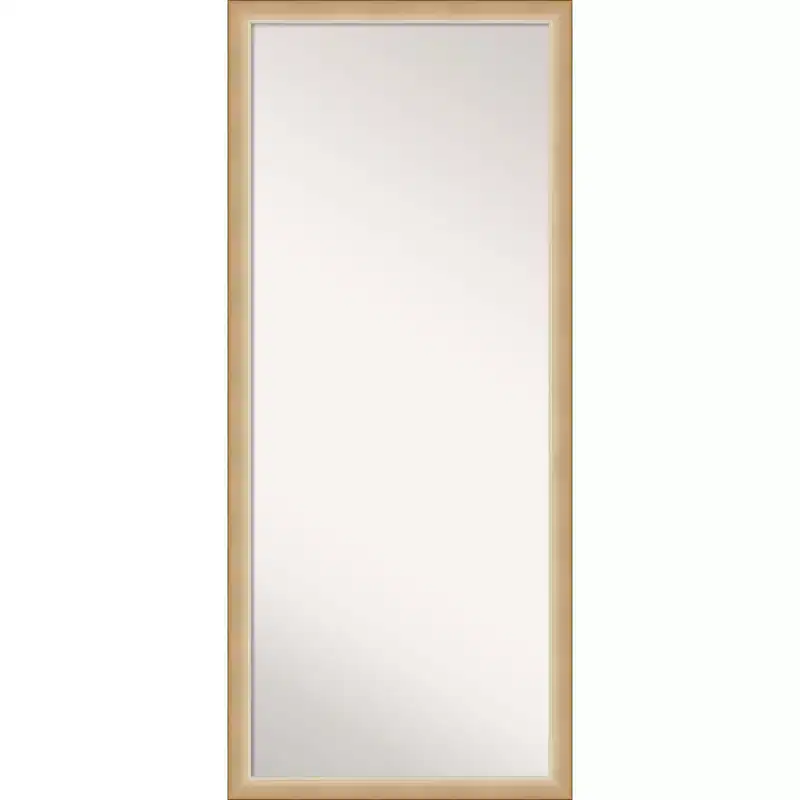 27" x 63" Eva Ambre Framed Full Length Floor/Leaner Mirror Gold - Amanti Art: Modern Polystyrene Rectangle Design