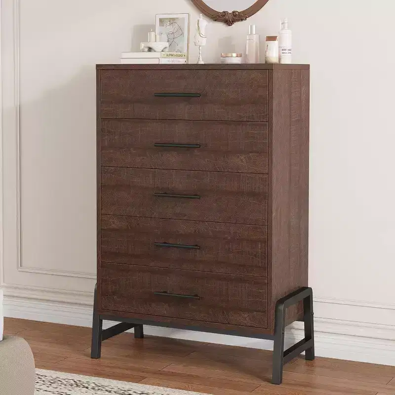 46.6 Tall 6-Drawer Dresser - Freestanding Wood Storage for Bedroom & Living Room
