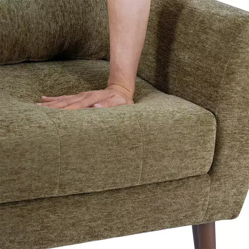 37.6 Tall Modern Accent Chair, Upholstered Foam Filled Reading Chairs With Cushion And High Backrest, Chenille Fabric Lounge Tufted Armchair