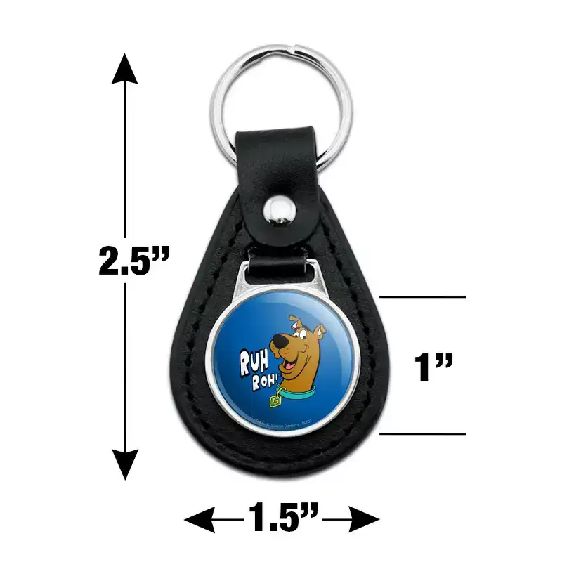 Scooby-Doo Ruh Roh Black Leather Keychain