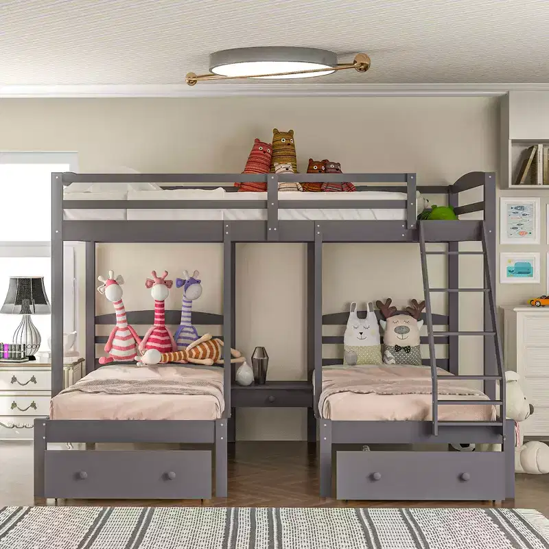 Full over Twin & Twin Bunk Bed - ModernLuxe