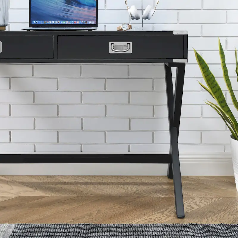 Solid Wood Computer Desk with Drawers